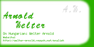 arnold welter business card